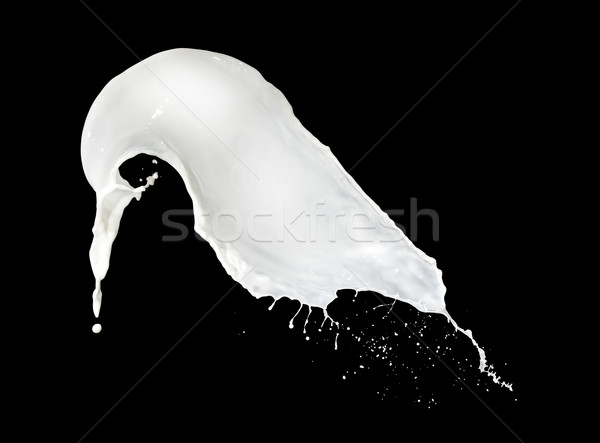 Mleka splash odizolowany czarny kąpieli spadek Zdjęcia stock © kubais