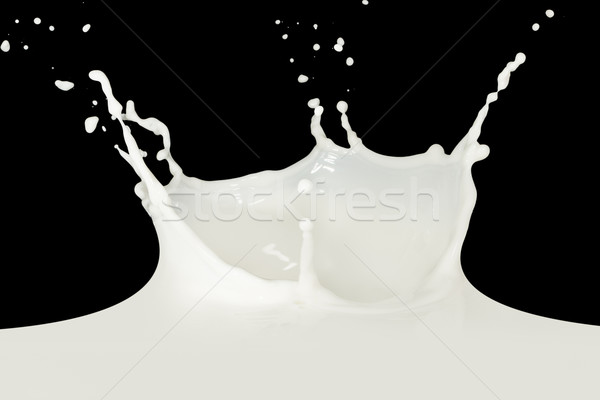 Melk splash geïsoleerd zwarte verf Stockfoto © kubais