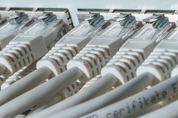 Ağ kablolar değiştirmek veri merkezi donanım Stok fotoğraf © kubais