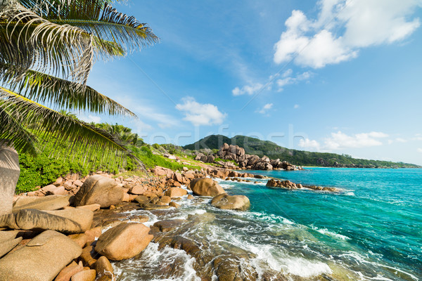 [[stock_photo]]: Tropicales · turquoise · mer · granit · ciel · eau