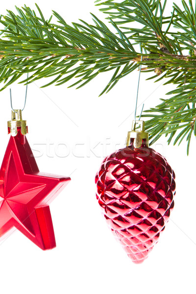 Foto d'archivio: Rosso · Natale · decorazione · albero · impiccagione · felice