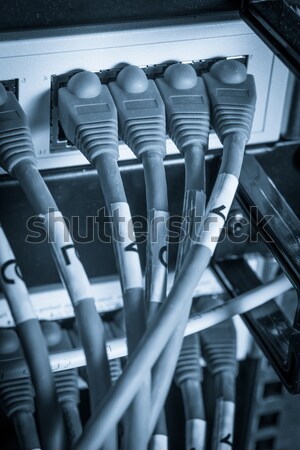 Netwerk naaf kabels ethernet Stockfoto © kubais
