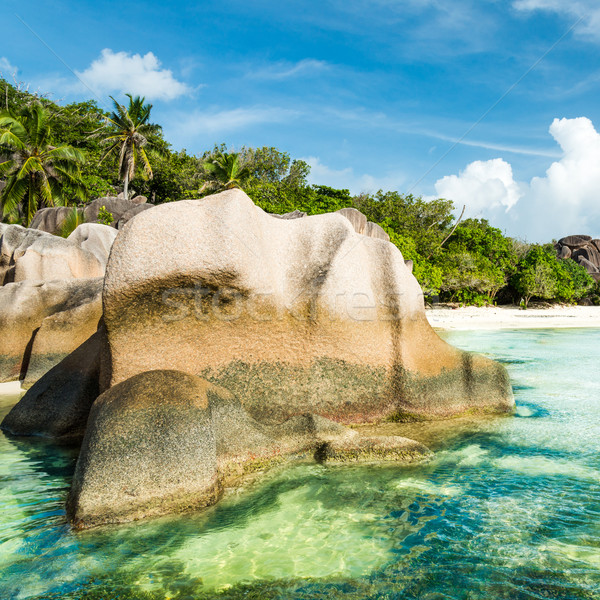 Anse Sous d'Argent beach with granite boulders Stock photo © kubais