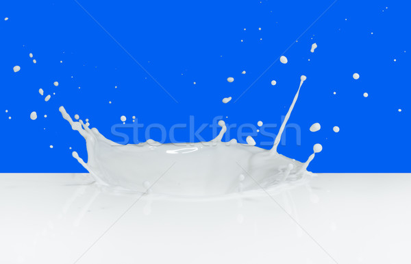 牛奶 濺 孤立 藍色 抽象 商業照片 © kubais