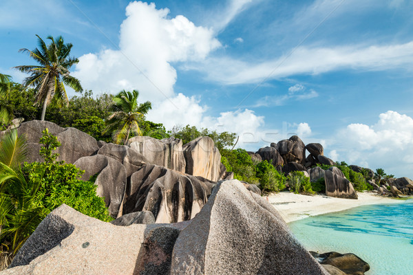 Anse Sous d'Argent beach with granite boulders Stock photo © kubais