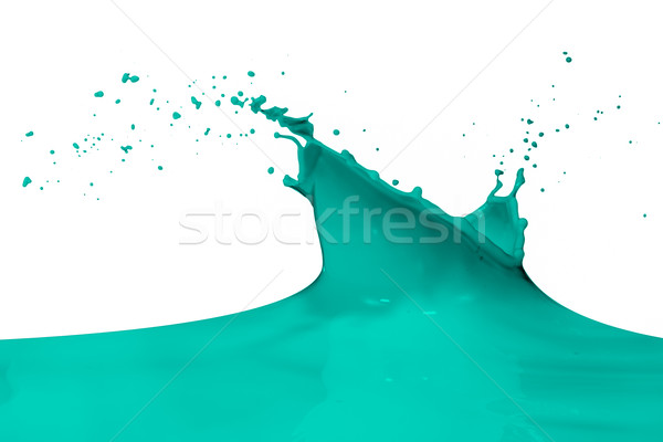 Foto stock: Pintar · verde · isolado · branco · abstrato