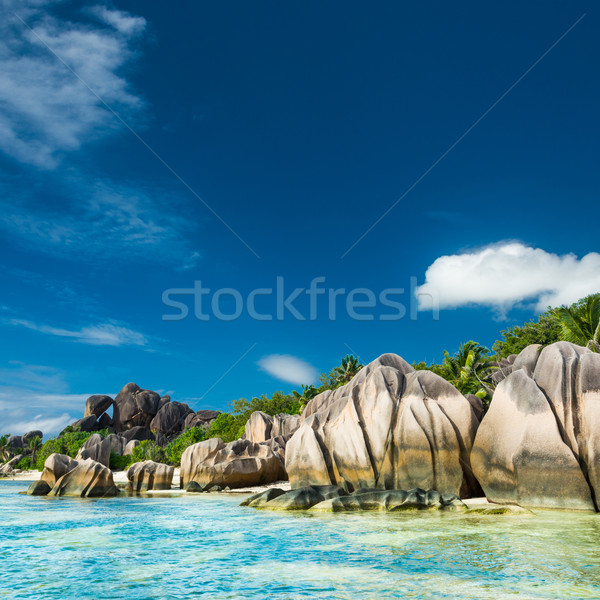 Anse Sous d'Argent beach with granite boulders Stock photo © kubais