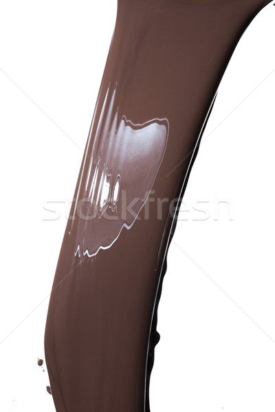 Foto d'archivio: Cioccolato · fondente · sciroppo · di · cioccolato · isolato · bianco · alimentare