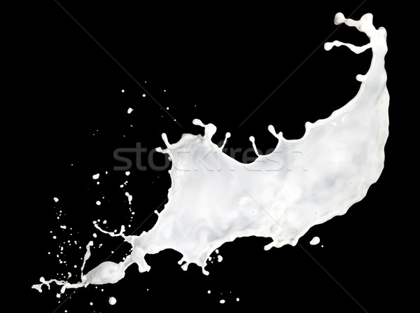 Milch splash isoliert schwarz Essen Natur Stock foto © kubais
