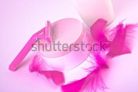 Zestaw różowy nogi kosmetyki cięcia zdrowych Zdjęcia stock © kubais