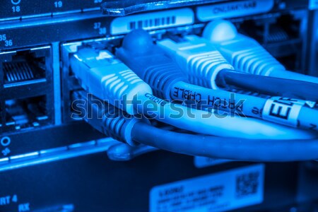 Netwerk naaf kabels ethernet Stockfoto © kubais
