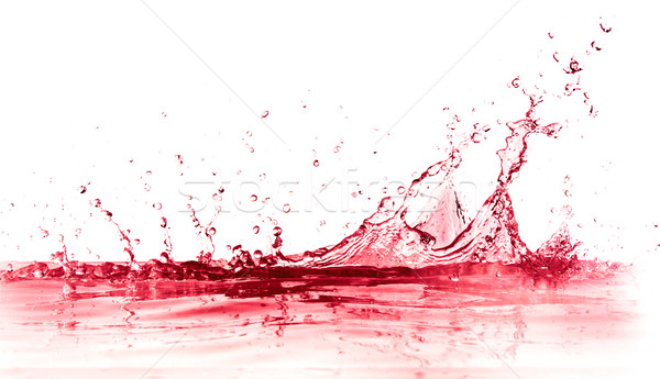 ストックフォト: 赤ワイン · スプラッシュ · 孤立した · 白 · 水 · ワイン