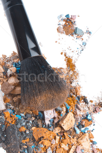 [[stock_photo]]: Mixte · brosse · isolé · blanche · texture · oeil