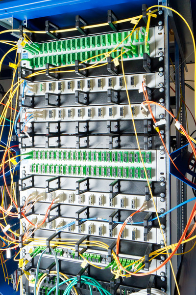 Optikai rost csomópont internet infrastruktúra kábel Stock fotó © kubais