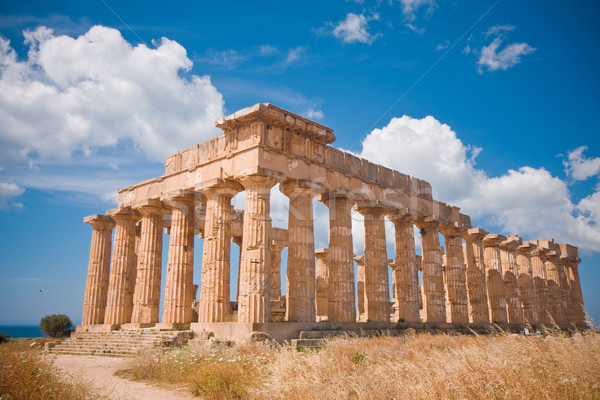 ギリシャ語 寺 遺跡 シチリア島 イタリア 空 ストックフォト © kubais