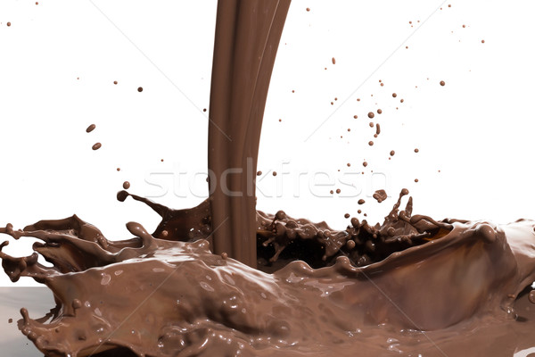 [[stock_photo]]: Chocolat · chaud · Splash · isolé · blanche · texture