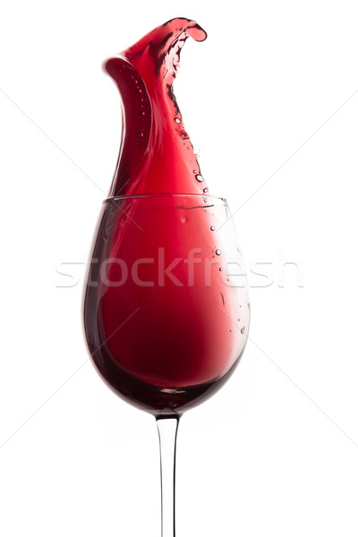 Rotwein heraus Glas isoliert weiß Stock foto © kubais