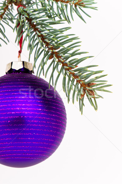 Foto d'archivio: Natale · decorazione · albero · di · natale · sfondo · colore · bianco