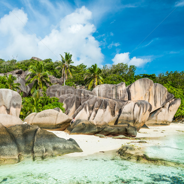 Anse Sous d'Argent beach with granite boulders Stock photo © kubais