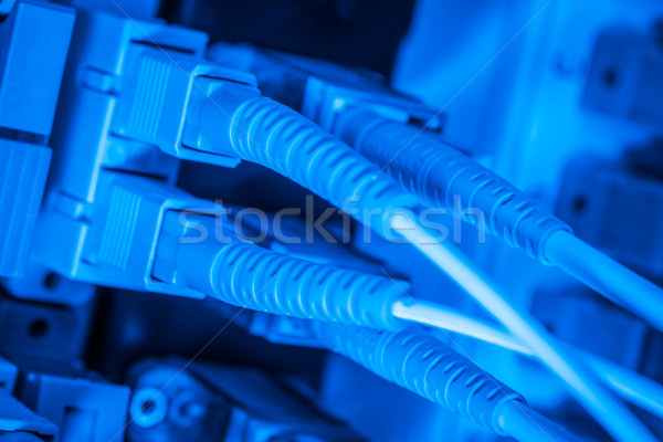 Сток-фото: волокно · сеть · сервер · оптический · кабелей · центр · обработки · данных