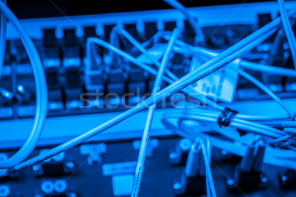 Włókno sieci serwera optyczny kabli data center Zdjęcia stock © kubais