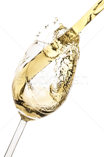 Weißwein splash isoliert weiß abstrakten trinken Stock foto © kubais