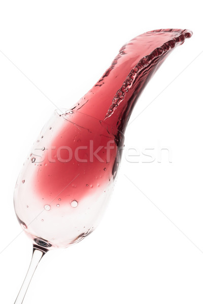Rotwein heraus Glas isoliert weiß Stock foto © kubais