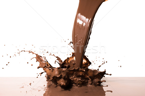 Chocolate quente salpico isolado branco textura Foto stock © kubais