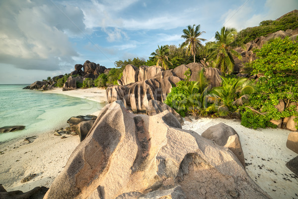 Anse Sous d'Argent beach with granite boulders Stock photo © kubais