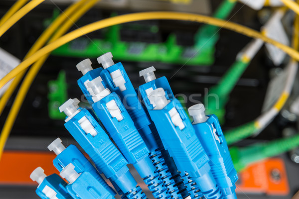 волокно сеть сервер оптический кабелей центр обработки данных Сток-фото © kubais