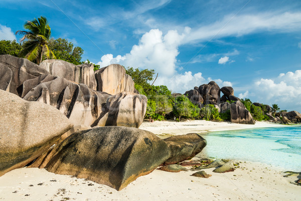 Anse Sous d'Argent beach with granite boulders Stock photo © kubais