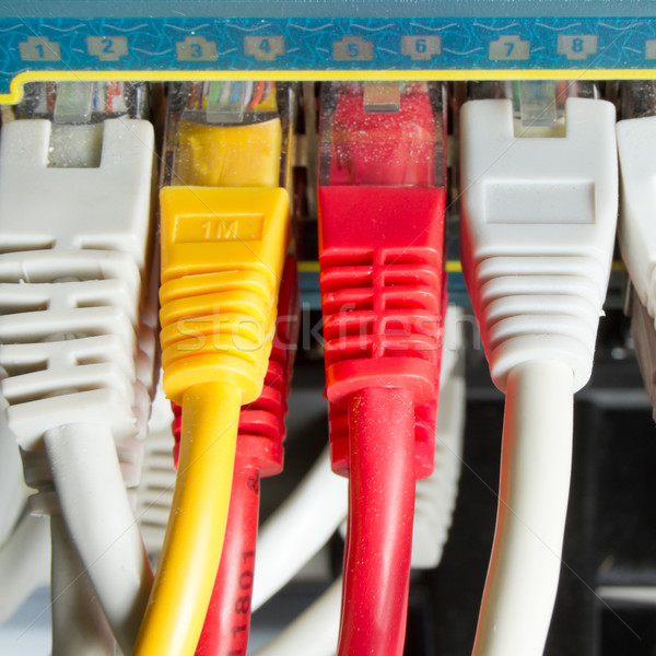 Foto stock: Red · cables · tecnología · servidor · cable