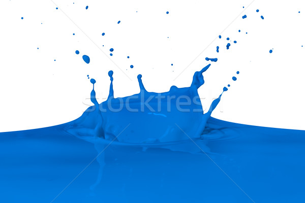 Csobbanás festék kék izolált fehér absztrakt Stock fotó © kubais
