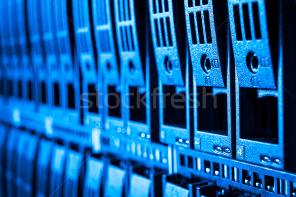 Centro de datos primer plano Internet tecnología red azul Foto stock © kubais