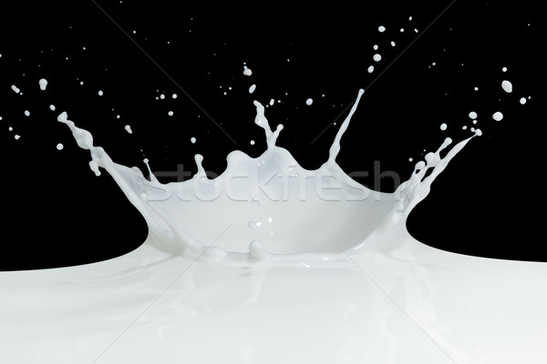 Stock foto: Milch · splash · isoliert · schwarz · malen