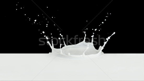 ミルク スプラッシュ 孤立した 黒 塗料 ストックフォト © kubais