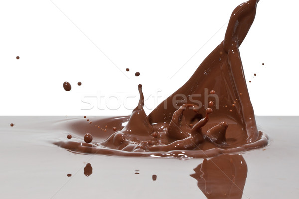 Schokolade splash isoliert weiß Krone Stock foto © kubais