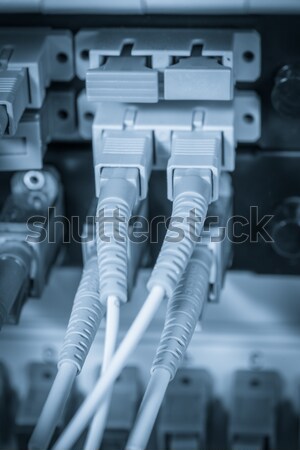 Hálózat csomópont folt kábelek közelkép ethernet Stock fotó © kubais