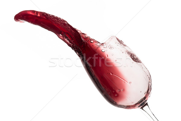 Foto stock: Vino · tinto · fuera · vidrio · aislado · blanco