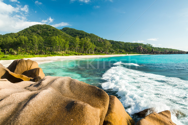 tropical turquoise sea with granite boulders Stock photo © kubais