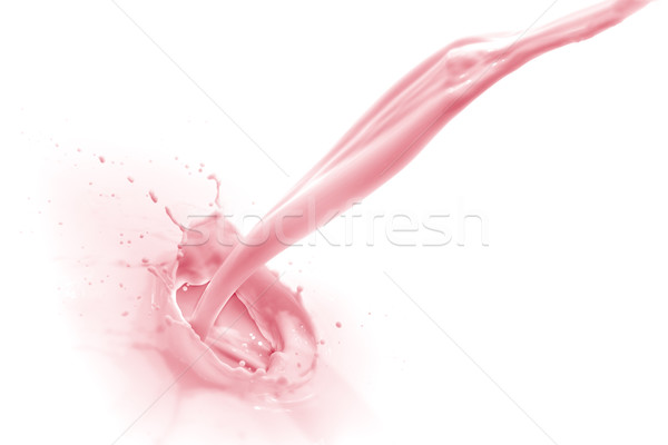 Fraise lait Splash isolé blanche [[stock_photo]] © kubais