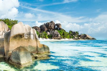 Anse Sous d'Argent beach with granite boulders Stock photo © kubais