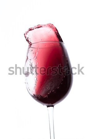 Foto stock: Vino · tinto · fuera · vidrio · aislado · blanco