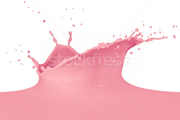 Mleka truskawki splash odizolowany biały Zdjęcia stock © kubais