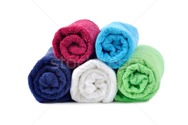 Colorido toalhas branco azul cores Foto stock © kuligssen