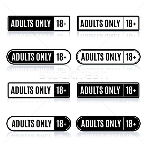 Set of stamps for adults only, vector illustration. Stock photo © kup1984