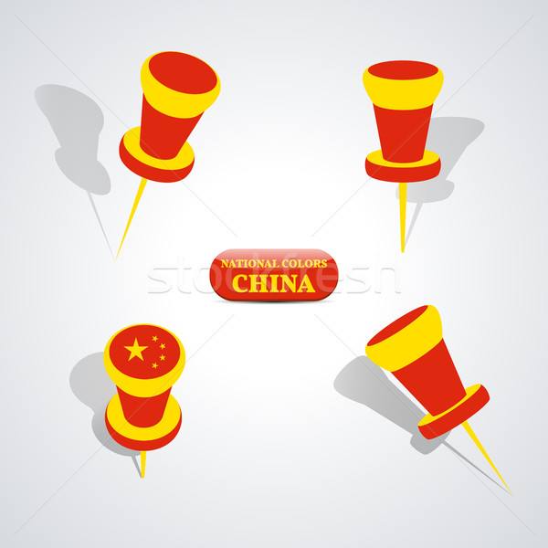 Set of pushpins, vector illustration. Stock photo © kup1984