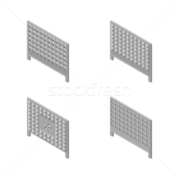 Set konkrete Zaun unterschiedlich Formen Stock foto © kup1984