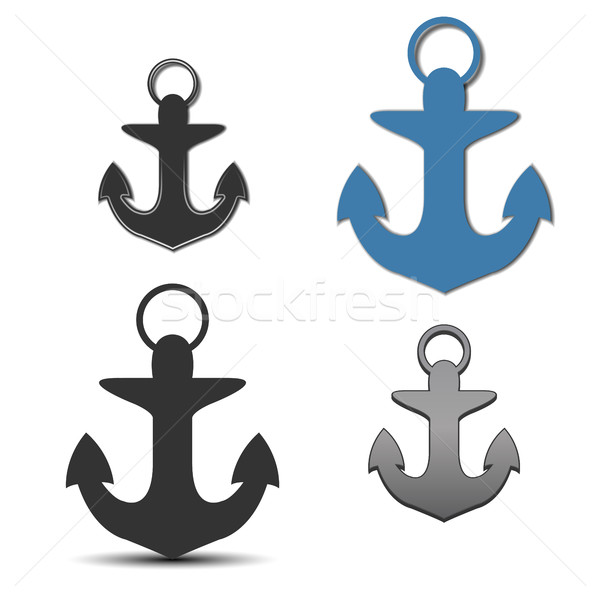 Icons anchor, vector illustration. Stock photo © kup1984