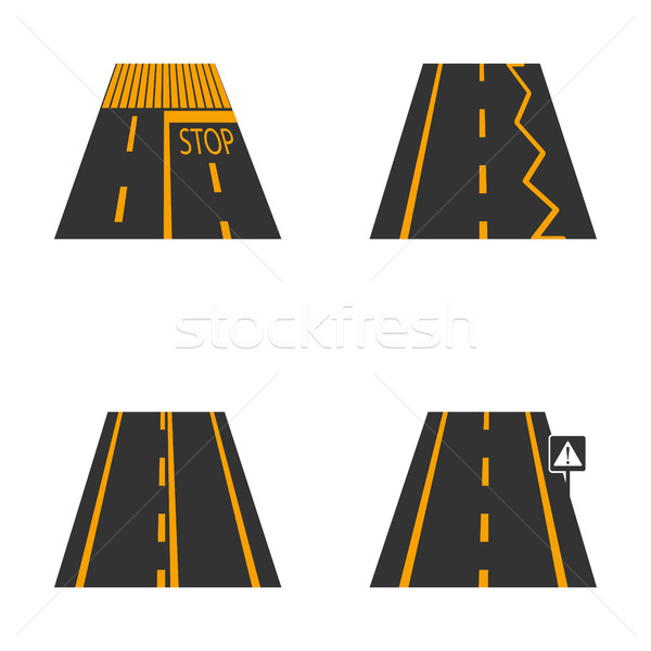 Icons of the road, vector illustration. Stock photo © kup1984